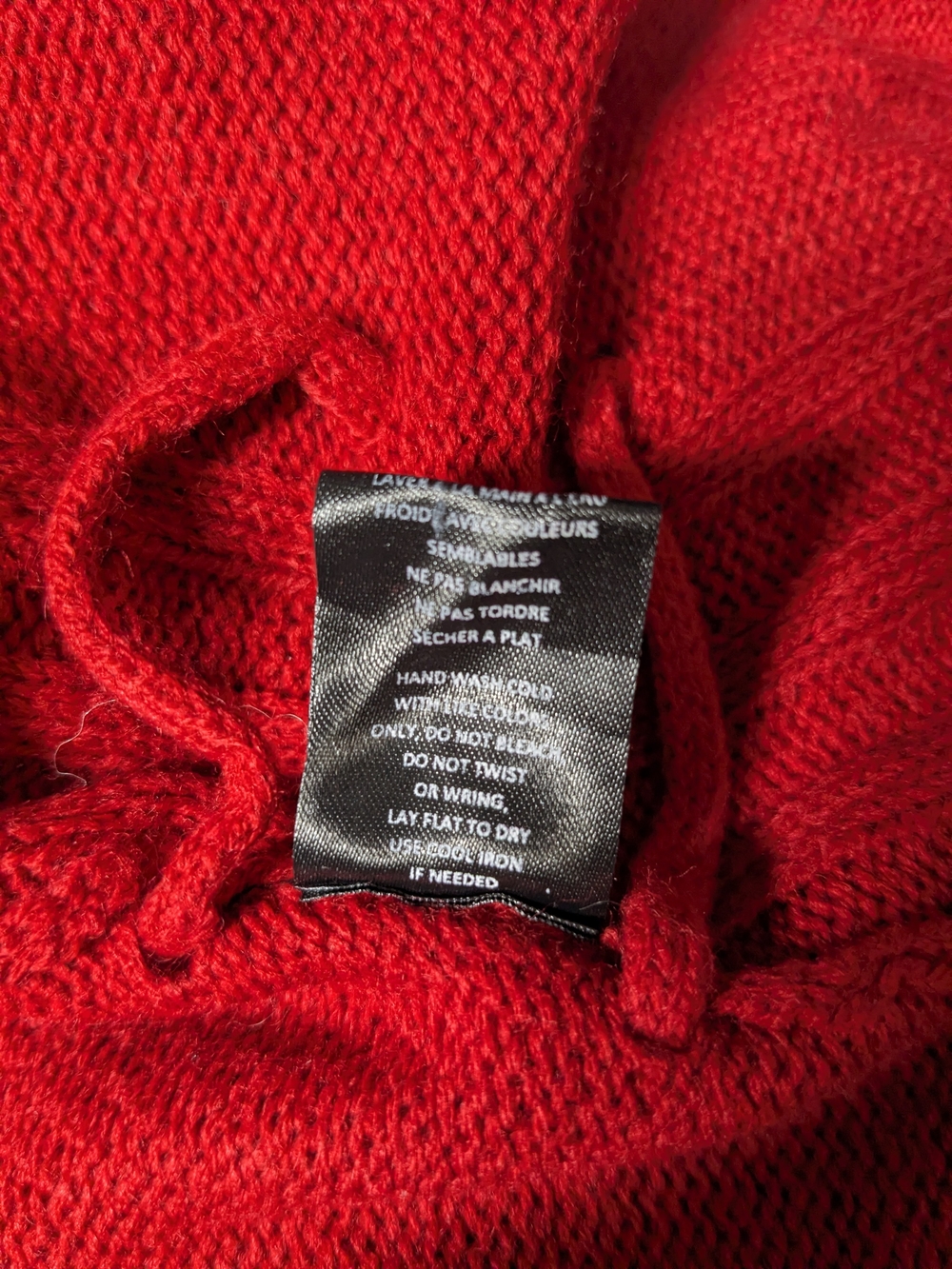 Off-Shoulder Lace-Up Knit Sweater in Red - Picture 15 of 15